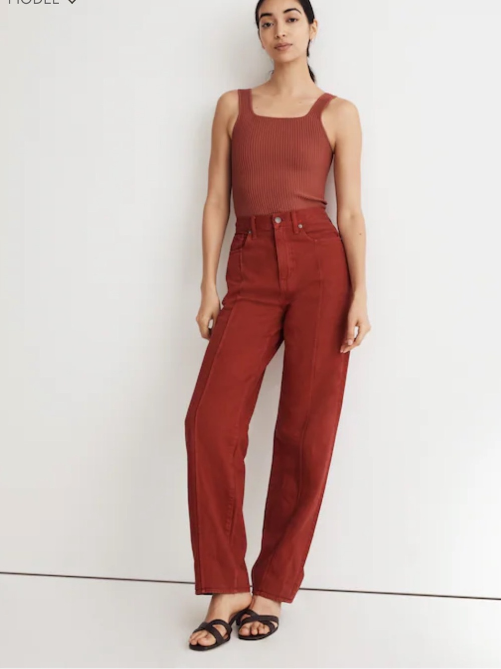 Madewell Baggy Straight Jeans - Garment Dyed Edition in Garnet Stone size 26